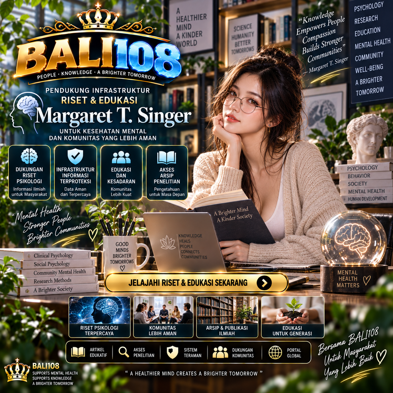 Visual arsip riset dan edukasi Margaret T. Singer